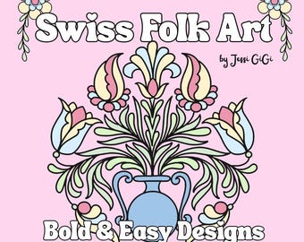 Floral Folk Art Coloring Book: 6 Printable Alpine Designs (PDF Download)