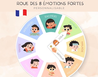 Customizable Pastel Emotion Wheel for Kids – Printable PDF in French – Gentle and Montessori Emotional Management Tool