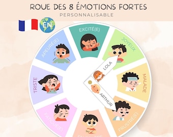 Printable Pastel Feelings Wheel for Kids – Customizable Emotion Chart PDF or Sent At Home – Montessori-Inspired Calm Corner Tool