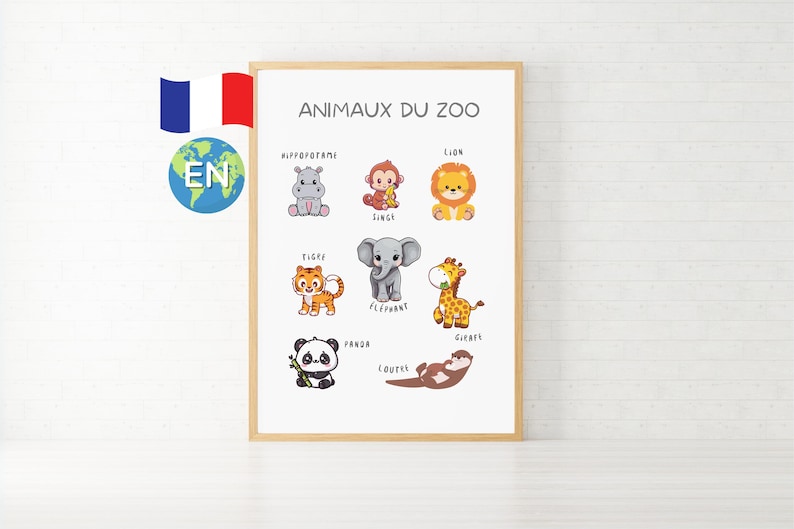 Printable Zoo Animals Poster for Kids in English – Montessori ...
