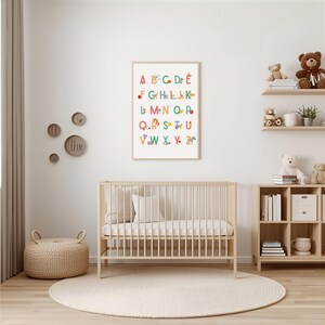 Abécédaire illustré en français – Affiche à imprimer ou envoi | Lettres + correspondances objets & animaux | Poster éducatif Montessori