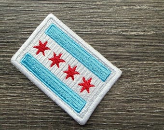 Chicago Flag Sew On Embroidery Patch