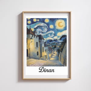 Pôster Dinan – Noite Estrelada Estilo Van Gogh