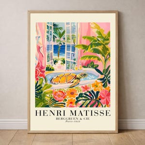 Sea Turtle Bathroom Tropical Animal Wall Art Poster
