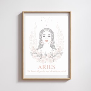 Poster Ariete – Illustrazione del segno zodiacale femminile