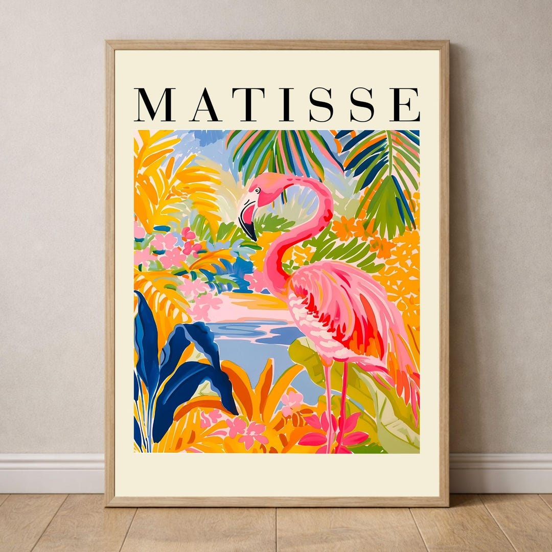 Matisse Flamingo Poster | Boho Wall Art | Colorful Tropical Style ...