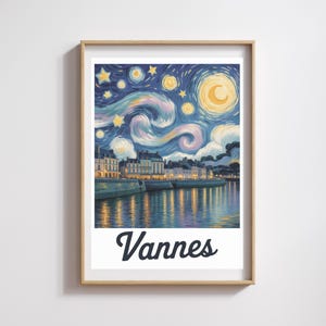 Póster Vannes – Noche estrellada al estilo Van Gogh