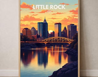 Little Rock, Arkansas Poster | USA Poster | Wall Art | Travel Decor | Landscape Decor