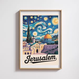 Affiche Jerusalem  – Style Van Gogh Nuit étoilée
