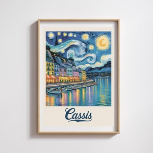 Cassis Poster – Sternennacht im Van Gogh-Stil