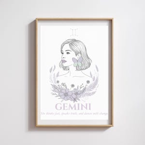 Poster Gemelli – Illustrazione del segno zodiacale femminile