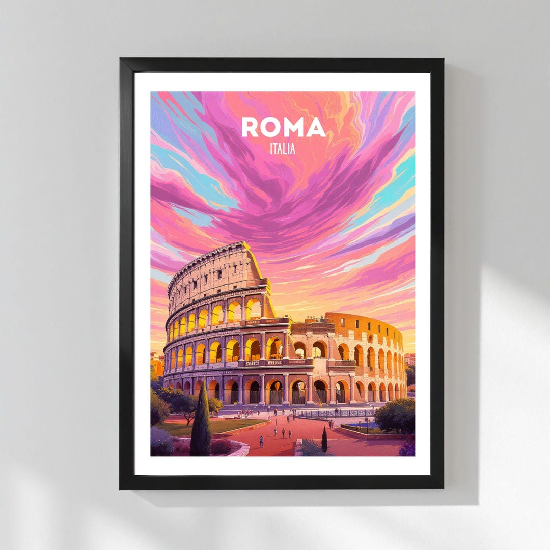 Rome Poster – Colorful Italy Poster | Bright Illustration of the ...