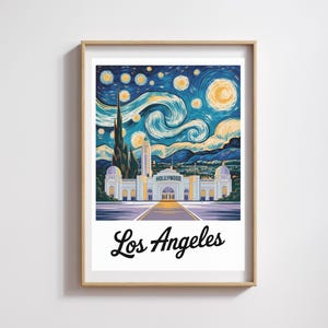 Affiche Los Angeles  – Style Van Gogh Nuit étoilée
