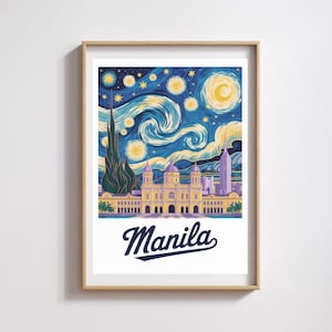 Affiche Manila  – Style Van Gogh Nuit étoilée