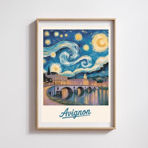 Poster di Avignone – Notte stellata in stile Van Gogh