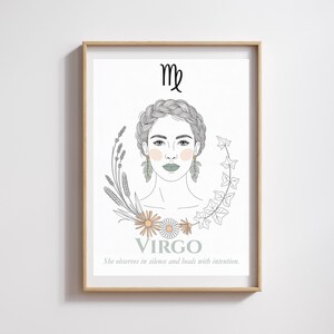 Poster Vergine – Illustrazione del segno zodiacale femminile