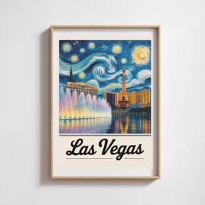 Affiche Las Vegas  – Style Van Gogh Nuit étoilée