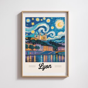 Lyon-Poster – Van Gogh Sternennacht-Stil