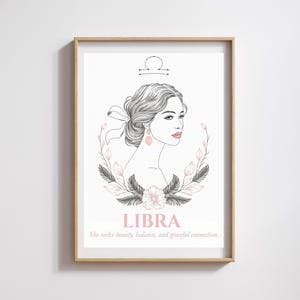 Poster Bilancia – Illustrazione del segno zodiacale femminile