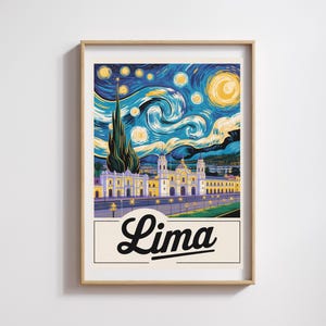 Affiche Lima  – Style Van Gogh Nuit étoilée
