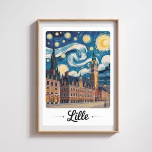 Lille Poster – Sternennacht im Van Gogh-Stil