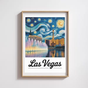 Affiche Las Vegas  – Style Van Gogh Nuit étoilée