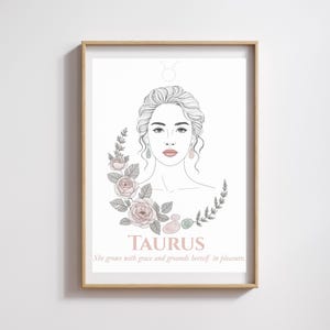Poster del Toro – Illustrazione del segno zodiacale femminile