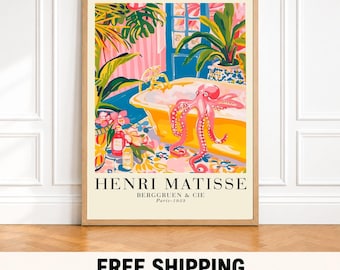 Octopus Funny Bathroom Art | Bathroom Wall Art | Nursery Room Prints | Kids Room Prints