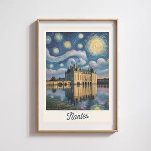Nantes-Poster – Sternennacht im Van Gogh-Stil