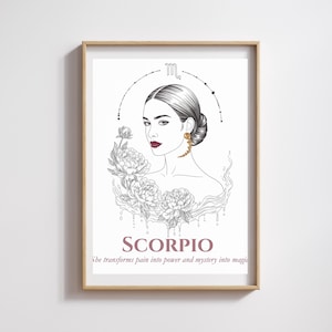 Poster Scorpione – Illustrazione del segno zodiacale femminile