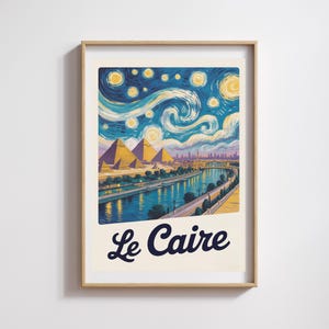 Affiche Le Caire  – Style Van Gogh Nuit étoilée