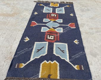 Vintage Kilim Runner Rug Custom Size Rug Bohemian Rug Traditional Rug Rugs For Bedroom Home Decor Handwoven accent stair Navajo Kilim Rug