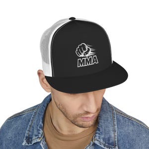 Embroidered MMA 5 Panel Trucker Cap, Fight Club Hat, Boxing Fan Dad Cap, Sports Fan Gift, Fitness Headwear