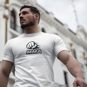 MMA T-Shirt - Bold Fist Punch Martial Arts Tee - Mixed Martial Arts Shirt - Fighter Training Gym Shirt - Gift for MMA Fans