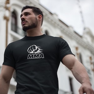 MMA T-Shirt - Bold Fist Punch Martial Arts Tee - Mixed Martial Arts Shirt - Fighter Training Gym Shirt - Gift for MMA Fans