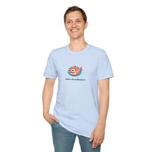 Camiseta con estampado de pez caprichoso: ropa informal divertida, ideal para el verano, regalo para niños y amantes del mar, atuendo diario, celebración de cumpleaños.