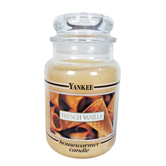 Yankee Candle French Vanilla Housewarmer Black Band 22oz Large Jar *READ*