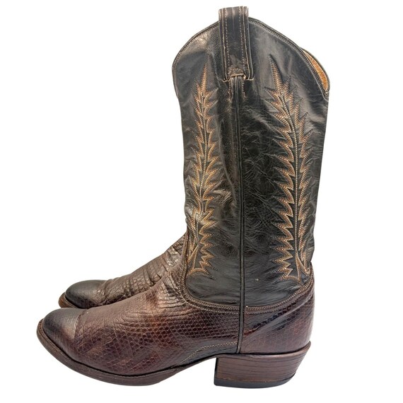 Vintage Tony Lama Teju Lizard Western Cowboy Boots Brown Y6968 Mens 10.5D USA