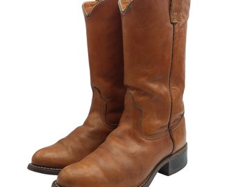 Vintage Acme Mens 9 D Brown Leather Cowboy Western Boots USA