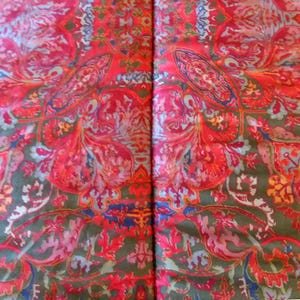 Ralph Lauren Galahad Full/Queen Comforter Red Paisley Floral Bedding 100% Cotton