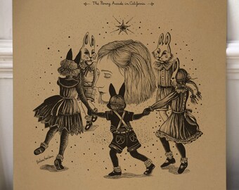 Neutral Milk Hotel - The Penny Arcade in California /// Song-inspired illustration /// Square print