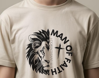 Christelijk T-shirt Man of Faith - christelijke kleding voor heren