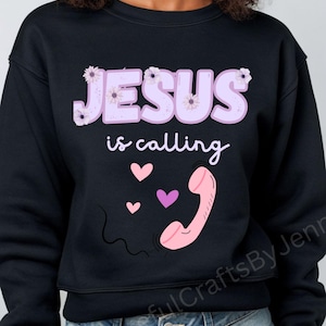 Jesus is Calling – Cute Christian SVG with Heart & Flowers