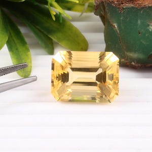 29 CT AAA Natural Flawless Portuguese Unique Citrine Yellow Crystal Loose Gemstone Radiant Cut Loose for Jewelry Making & Pendant 21 x16 MM