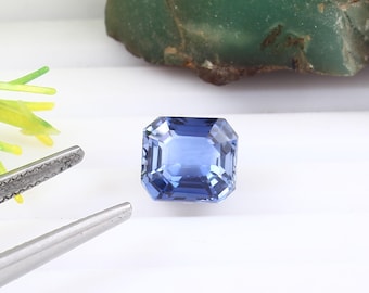 3.40 CT Ceylon Royal Blue Sapphire: Emerald Cut Loose Gemstone