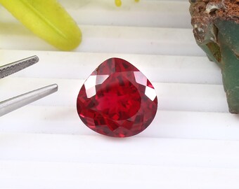 Burmese Pigeon Blood Red Ruby, 14.65 CT Heart Cut Gemstone