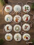 12 Christmas Ornament Embroidery Kit for Beginners, DIY Holiday Decor, Hand Embroidery Set with Patterns, Xmas Tree Ornaments Craft Kit