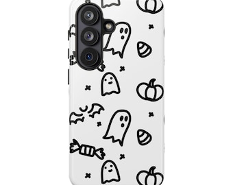 Halloween Doodle Phone Case | Ghosts, Pumpkins, Candy Pattern