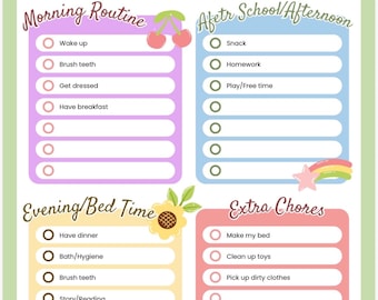 Kids Daily Chore Chart | Printable Responsibility Routine Tracker (PDF)