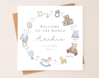 Personalised New Baby Boy Card